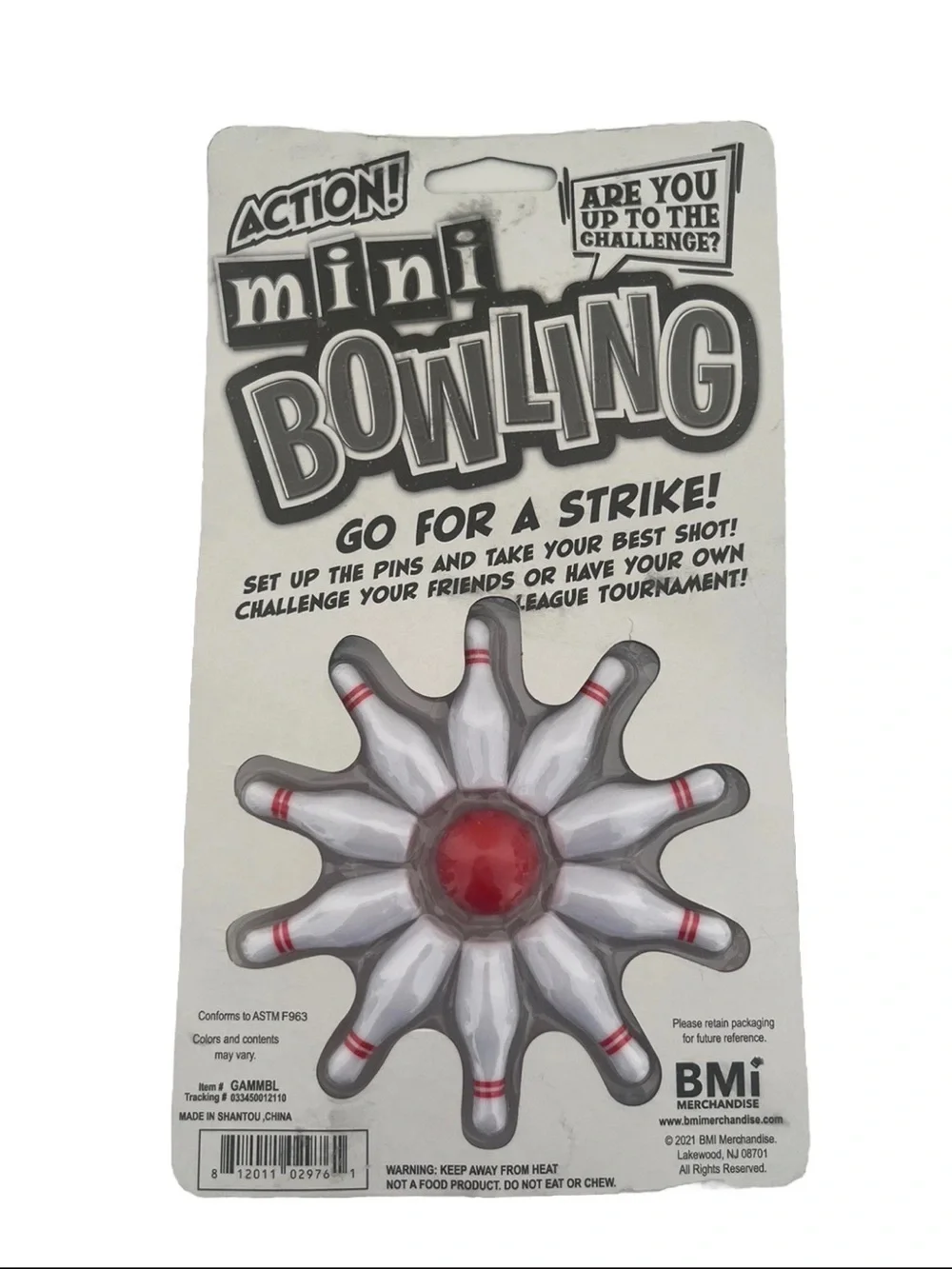Mini Bowling Toy Set - White & Red